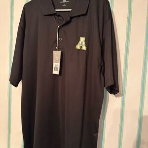 Van Heusen Black Polo Shirt with Yellow Accent